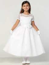 Girls White First Communion Dress w/ Embroidered Tulle &amp; Organza Skirt (... - $3,457.68 MXN