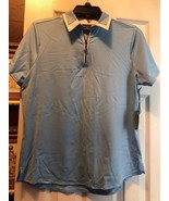 NWT Ladies BELYN KEY Sky Blue &amp; White Birdie Cap Sleeve Golf Shirt - S &amp; M - €34,30 EUR