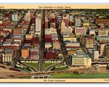 Aerial View Triple Underpass Dallas Texas TX UNP Linen Postcard V9 - $3.91