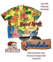 Hard Rock Cafe Pin 2004 Honolulu Hawaiian Shirt Trading Pin - £15.69 GBP