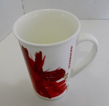 Starbucks Coffee Latte Mug / Cup 2014 White With Red Paint Splashes 12 f... - £10.04 GBP