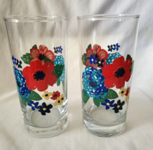 Pioneer Woman 16oz Dazzling Dahlias Coolers Floral Glasses Set/2 - $18.99