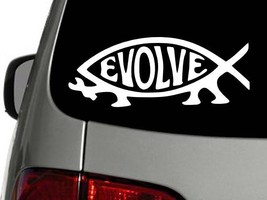 Evolve Evolution Fish Vinyl Decal Car Wall Window Sticker Choose Size Color - $2.81+