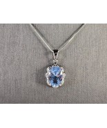 Womens Estate Sterling Silver Modernist Pendant &amp; Necklace 5.2g E7862 - €56,06 EUR