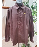 Pelle Pelle Men&#39;s Brown 100% Cotton Collared Long Sleeve Buttons Down Sh... - $38.29 CAD