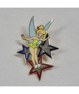 Walt Disney World Tinkerbell 4th Of July Red Blue Glitter Stars Pin Patr... - $23.14