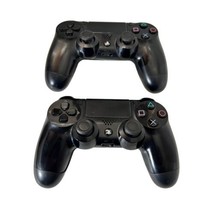 SONY PS4 - CONTROLLER - WIRELESS - CUH-ZCT1U BLACK LOT OF (2) TESTED WOR... - $45.59