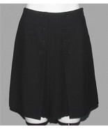 Classiques Dressy Black Pleated 8-Button Front Wool Lined Skirt Wm&#39;s 4 W... - €24,81 EUR
