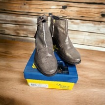 Sbicca Vintage Collection Bronze Metallic Leather Ankle Booties Lorelai - $24.70
