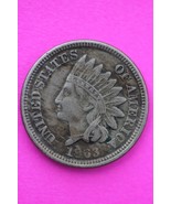 High Grade 1863 Copper Nickel Indian Head Cent Penny Scarce Semi Key Dat... - $65.45 CAD