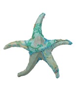 Starfish Sea Star Hand Crafted Paper Mache In Colorful Sari Fabric Figurine - $43.73 CAD