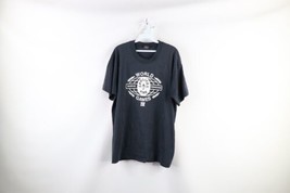 Vintage 90s Mens XL Distressed 1991 Police Fire World Games IV T-Shirt Black USA - £34.95 GBP