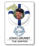 THE SKIPPER of GILLIGAN&#39;S Island Name Badge with magnet Fastener Hallowe... - £13.58 GBP