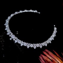 Bride Crown Zirconia Tiara Wedding Accessories Diadem Princess Crystal Headbands - £80.82 GBP