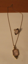 Vintage Avon Camphor Glass Necklace and Ring Set - £16.85 GBP