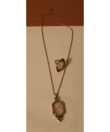 Vintage Avon Camphor Glass Necklace and Ring Set - £16.85 GBP