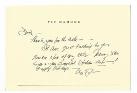 Vintage Vic Damone autographed personalized letter on personal letterhead - $19.99
