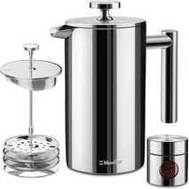 34oz French Press Coffee Maker Stainless Steel 4Filter Rust-Free Dishwas... - £41.69 GBP