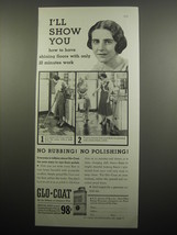 1933 S.C. Johnson Glo-Coat Wax Ad - I&#39;ll show you how to have shining floors  - £14.62 GBP