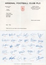Arsenal Football Vintage Full Squad Signed Photo &amp; Letter From Club - £19.97 GBP