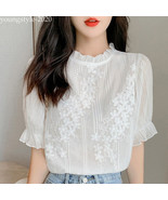 White Chiffon Sweet Fairy Bell Sleeve Tops - $89.03 CAD