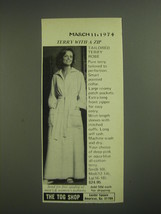 1974 The Tog Shop Terry Robe Advertisement - Terry with a Zip - £14.78 GBP