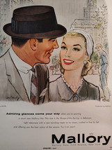 1957 Esquire Original Art Ad Advertisement MALLORY Hatter HATS - £8.07 GBP