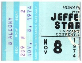 Vintage Jefferson Starship Ticket Stub Noviembre 8 1974 Fuerte Worth Texas - £42.09 GBP