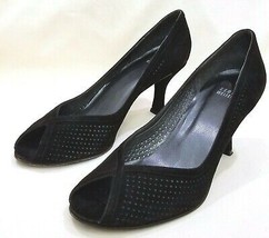 Stuart Weitzman Shoes Classic Heels Size-9M Black Leather/Suede - £32.14 GBP