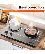 CUSIMAX 1800W Double Hot Plate, Stainless Steel Silver Countertop Burner - €94,98 EUR