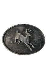 Vintage Deer Belt Buckle Great American Buckle Co Chicago 472 Made in US... - $28.80