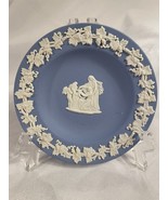 Wedgwood Jasperware 4.5” Blue Plate With Ivory Raised Scene With Plate S... - $9.89