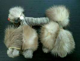 large vintage real fur poodle dog brooch pin 2 3/4&quot; animal - $24.74