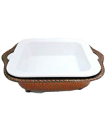 Food Network Casserole Serving Dish W/Metal Serving Tray Stoneware - $348.72 MXN