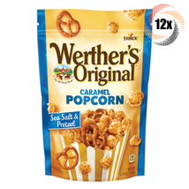 12x Bags Werther&#39;s Sea Salt Flavor Caramel &amp; Pretzel Popcorn Candy | 5.29oz - £52.32 GBP