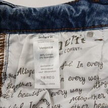 Inherit Clothing Company Women's Blue Cotton Blend Frayed Denim Skirt Size 7/8 image 5