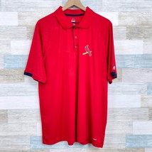 St Louis Cardinals Tech Golf Polo Shirt Red Majestic Baseball MLB Mens XL - $29.69