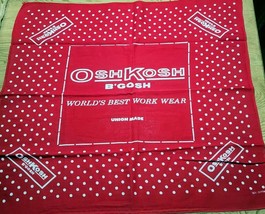 Vintage OshKosh B&#39;Gosh Bandana Red Polka Dot Union World&#39;s Best Work Wear Cotton - £18.54 GBP