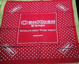 Vintage OshKosh B&#39;Gosh Bandana Red Polka Dot Union World&#39;s Best Work Wear Cotton - £17.73 GBP