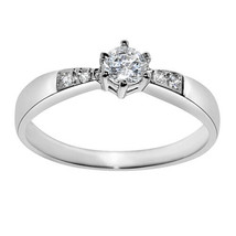 Precious Stars 14k White Gold 5/8ct Round-cut Diamonette CZ Engagement Ring - $4,454.80 MXN+