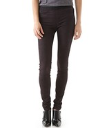  Helmut Lang Stretch Embossed Suede LEATHER Leggings Pants Plum sz 4 - €94,36 EUR