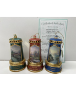Set of 3 Thomas Kinkade Lighthouse Ornaments Seaside Reflection 2002 - $34.64