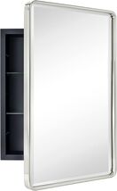 TEHOME Farmhouse Brushed Nickel Metal Framed Recessed Bathroom Medicine ... - $152.00
