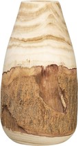13" H Carved Paulownia Wood Live Edge (Each Will Vary) Vase, 12 Point5" Brown. - $45.92