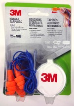 3M Corded Reusable Earplugs, 25dB NRR, Flange Design (3 Pairs With Case) - £13.13 GBP