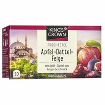 King&#39;s Crown Tea Apple Date Fig 20 Tea Bags Free SHIP-DAMAGED BOX- - £5.61 GBP