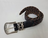 VTG BRIGHTON Belt Womens M 30 Genuine Leather Woven Braided Whiskey Tan ... - $24.74