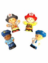 Lot Of 4 Fisher Price Little People Figures Lot Jobs Careers Firefighter Police - $12.86