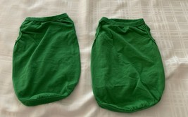 Barking Basics Two Green Dog Cotton Tee Shirts Summer Everyday Twin Set LARGE - £8.98 GBP