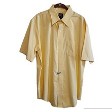 16.5 JOS A BANKS Tailored Shirt Short Sleeve Yellow Cotton Freshly Dry C... - £16.85 GBP